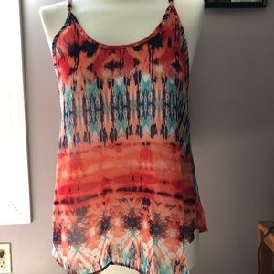 Coral and purple top